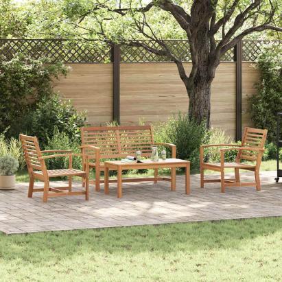 Set de canapele pentru grădină 4 pcs natural Lemn masiv de tec GartenMobel Dekor
