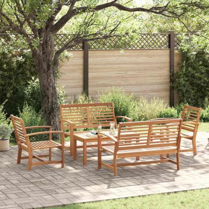 Set de canapele pentru grădină 5 pcs natural Lemn masiv de tec GartenMobel Dekor