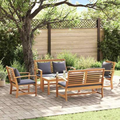 Set de canapele pentru grădină 5 pcs natural Lemn masiv de tec GartenMobel Dekor
