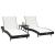 Șezlonguri 3 pcs Negru și Alb 40 x 40 x 40.5 cm poliratan GartenMobel Dekor