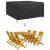 Husă pentru mobilier de exterior Negru 180 x 190 x 85 cm 420D GartenMobel Dekor