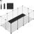 SONGMICS Tarc animale mici modular cu placi de baza si covoras impermeabil, 143x73x46 cm, transparent Household NewTrend