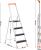 SONGMICS Scara aluminiu pliabila cu 4 trepte, latime trepte 12 cm, cu maner, sarcina 150 kg, 44x156 cm Household NewTrend