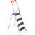 SONGMICS Scara aluminiu pliabila cu 4 trepte, latime trepte 12 cm, cu maner, sarcina 150 kg, 44x156 cm Household NewTrend