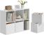 SONGMICS Etajera 6 compartimente, 4 sertare textile, PAL si MDF, 27x83x62 cm, alb Household NewTrend