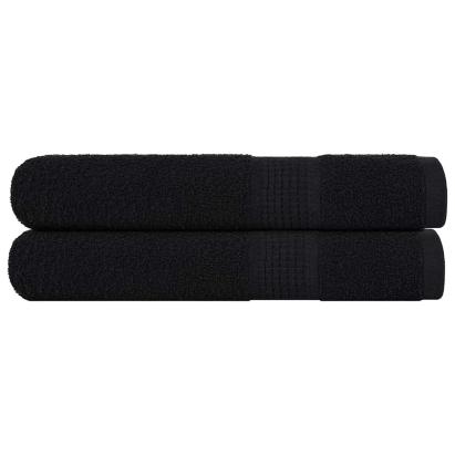 Prosoape 2 buc Negru 100x200 cm 360 g/m² 100% bumbac GartenMobel Dekor