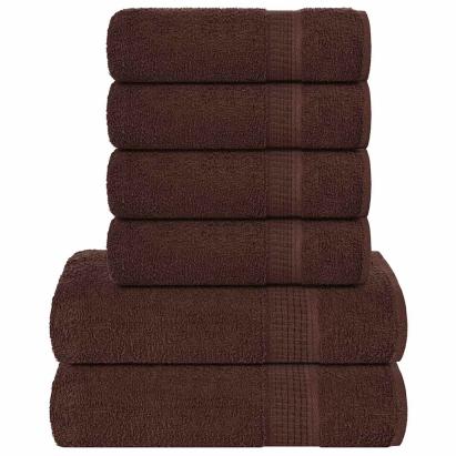 Set prosoape 6 piese maro 360 g/m² 100% bumbac GartenMobel Dekor