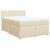 Pat box spring cu saltea, crem, 160x200 cm, material textil GartenMobel Dekor
