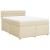Pat box spring cu saltea, crem, 160x200 cm, material textil GartenMobel Dekor