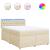 Pat box spring cu saltea, crem, 160x200 cm, material textil GartenMobel Dekor