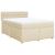 Pat box spring cu saltea, crem, 160x200 cm, material textil GartenMobel Dekor