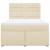 Pat box spring cu saltea, crem, 160x200 cm, material textil GartenMobel Dekor