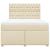 Pat box spring cu saltea, crem, 160x200 cm, material textil GartenMobel Dekor