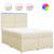 Pat box spring cu saltea, crem, 160x200 cm, material textil GartenMobel Dekor