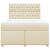 Pat box spring cu saltea, crem, 160x200 cm, material textil GartenMobel Dekor