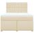 Pat box spring cu saltea, crem, 160x200 cm, material textil GartenMobel Dekor