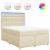 Pat box spring cu saltea, crem, 160x200 cm, material textil GartenMobel Dekor