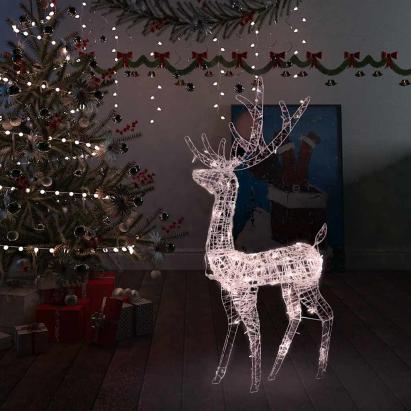 Decorațiune de Crăciun ren 140 LED-uri alb cald 120 cm acril GartenMobel Dekor