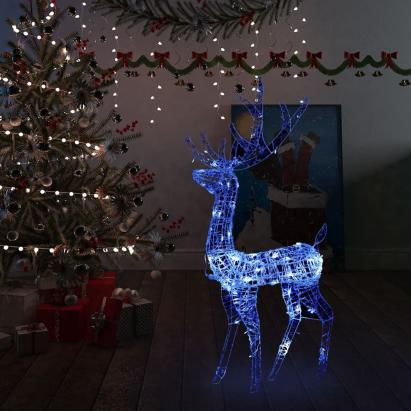 Decorațiune de Crăciun ren 140 LED-uri albastru 120 cm acril GartenMobel Dekor