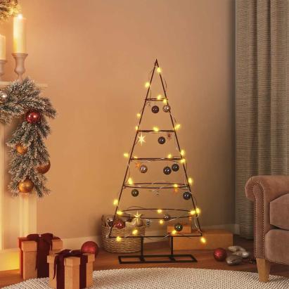 Brad de Crăciun din metal pentru decor, negru, 125 cm GartenMobel Dekor
