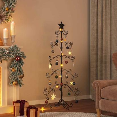 Brad de Crăciun din metal pentru decor, negru, 150 cm GartenMobel Dekor