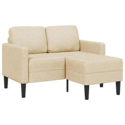 Canapea cu 2 locuri cu șezlong în formă L, țesătură crem 125 cm GartenMobel Dekor