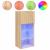 Comode TV cu lumini LED, 2 buc., stejar sonoma, 40,5x30x90 cm GartenMobel Dekor