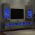 Comode TV cu lumini LED, 2 buc., gri beton, 40,5x30x90 cm GartenMobel Dekor