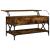 Măsuță de cafea stejar fumuriu 100x50x50cm lemn prelucrat/metal GartenMobel Dekor