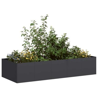 Jardinieră, negru, 200x80x40 cm, oțel GartenMobel Dekor