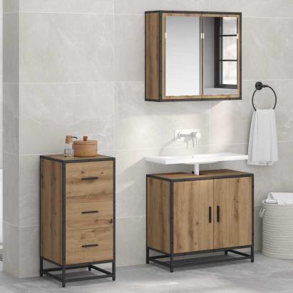 Bufet stejar artizanal 35.5 x 35 x 76 cm Lemn compozit GartenMobel Dekor