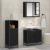 Dulap de Baie Stejar negru 35 x 37.5 x 100 cm Lemn compozit GartenMobel Dekor