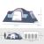 Cort camping, 5-6 persoane, material Oxford, impermeabil, cu copertina, geanta, gri si rosu, 455x230x180 cm GartenVIP DiyLine