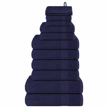 Set prosoape 12 piese Bleumarin 360 g/m² 100% bumbac GartenMobel Dekor