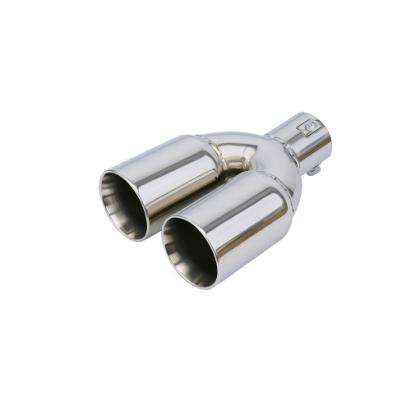 Ornament toba inox dublu universal cromat diametru 76mm Cod: A2009-76 Automotive TrustedCars