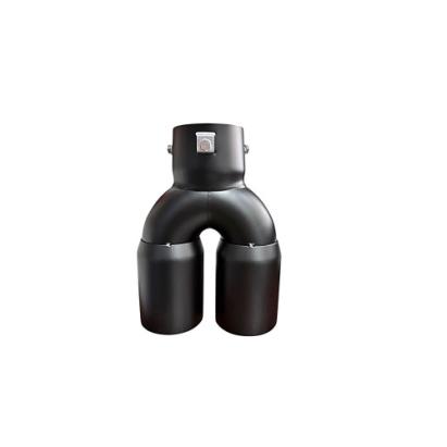 Ornament toba inox dublu universal negru mat diametru 76mm Cod: M2009X-76 Automotive TrustedCars