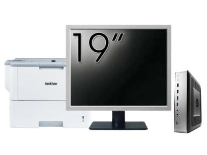 Pachet PC Second Hand HP T730 Thin Client, AMD RX-427BB 2.70-3.60GHz, 8GB DDR3, 32GB SSD Flash + Monitor 19" & Imprimanta Brother HL-L6300DW NewTechnology Media