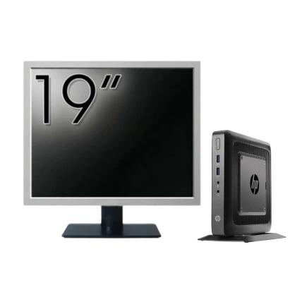 Pachet Calculator Second Hand HP T520 Mini PC, AMD GX-215JJ 1.50GHz, 4GB DDR3, 32GB Flash + Monitor 19" NewTechnology Media
