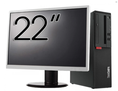 Pachet Refurbished Calculator Lenovo M710 SFF, Intel Core i3-6100 3.70GHz, 8GB DDR4, 256GB SSD + Monitor 22 Inch + Windows 10 Home NewTechnology Media