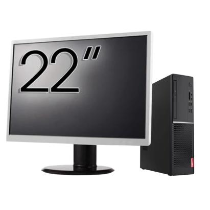 Pachet Calculator Second Hand LENOVO V520s SFF, Intel Core i3-7100 2.80GHz, 8GB DDR4, 256GB SSD, DVD-ROM + Monitor 22" NewTechnology Media