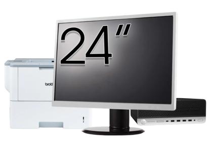 Pachet PC Second Hand HP ProDesk 600 G5 SFF, Intel Core i5-8500 3.00 - 4.10GHz, 8GB DDR4, 256GB SSD + Monitor 24" & Imprimanta Brother HL-L6300DW NewTechnology Media