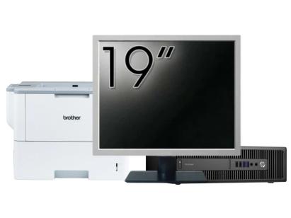 Pachet PC Second Hand HP ProDesk 600 G2 SFF, Intel Core i7-6700 3.40GHz, 8GB DDR4, 128GB SSD + 500GB HDD + Monitor 19" & Imprimanta Brother HL-L6300DW NewTechnology Media