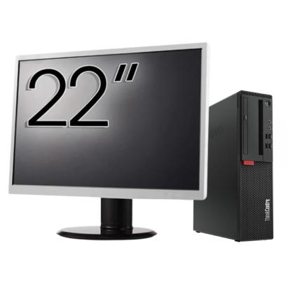 Pachet PC Second Hand Lenovo M710 SFF, Intel Core i5-6500 3.20GHz, 16GB DDR4, 512GB SSD + Monitor 22" NewTechnology Media