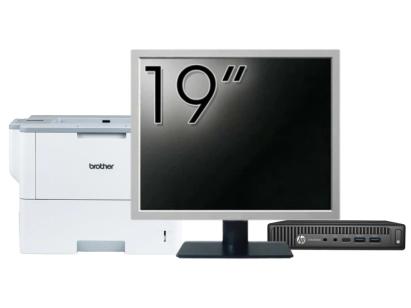 Pachet Calculator Second Hand HP EliteDesk 800 G2 Mini PC, Intel Core i3-6100T 3.20GHz, 8GB DDR4, 256GB SSD + Monitor 19" & Imprimanta Brother HL-L6300DW NewTechnology Media