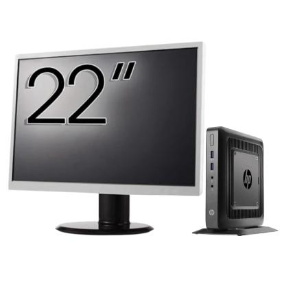 Pachet Calculator Second Hand HP T520 Mini PC, AMD GX-215JJ 1.50GHz, 4GB DDR3, 32GB Flash + Monitor 22" NewTechnology Media