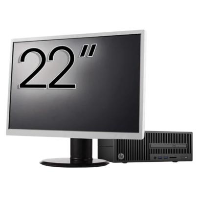 Pachet Calculator Second Hand HP 280 G2 SFF, Intel Pentium G4400 3.30GHz, 8GB DDR4, 500GB HDD, DVD-ROM + Monitor 22" NewTechnology Media