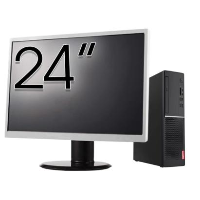 Pachet Calculator Second Hand LENOVO V520s SFF, Intel Core i3-7100 2.80GHz, 8GB DDR4, 256GB SSD, DVD-ROM + Monitor 24" NewTechnology Media
