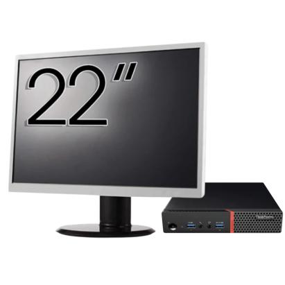 Pachet Calculator Second Hand Lenovo ThinkCentre M700 Mini PC, Intel Core i5-6400T 2.20GHz, 8GB DDR4, 256GB SSD + Monitor 22" NewTechnology Media
