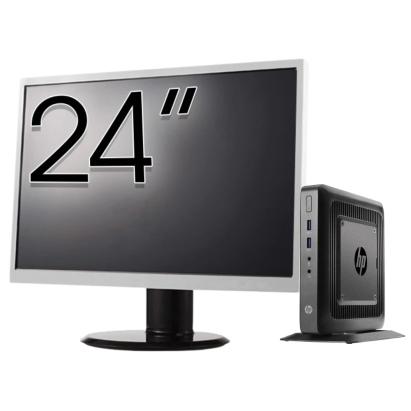 Pachet Calculator Second Hand HP T520 Mini PC, AMD GX-215JJ 1.50GHz, 4GB DDR3, 32GB Flash + Monitor 24" NewTechnology Media