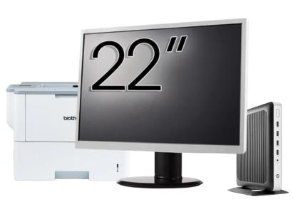 Pachet PC Second Hand HP T630 Thin Client, AMD GX-420GI 2.00GHz, 8GB DDR4, 128GB SSD + Monitor 22" & Imprimanta Brother HL-L6300DW NewTechnology Media